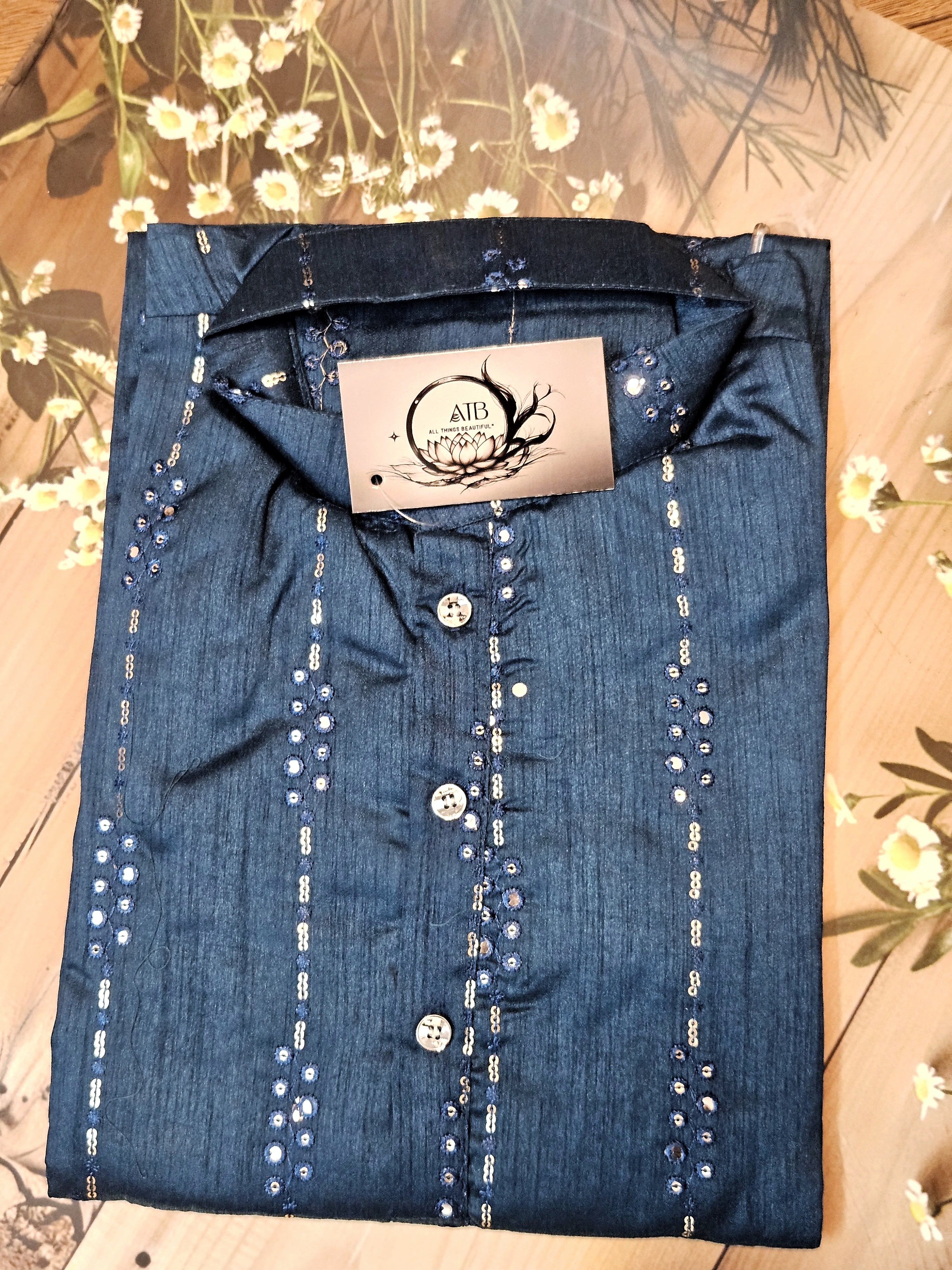 Men's Full sleeve Long Kurta - Silk - ATB