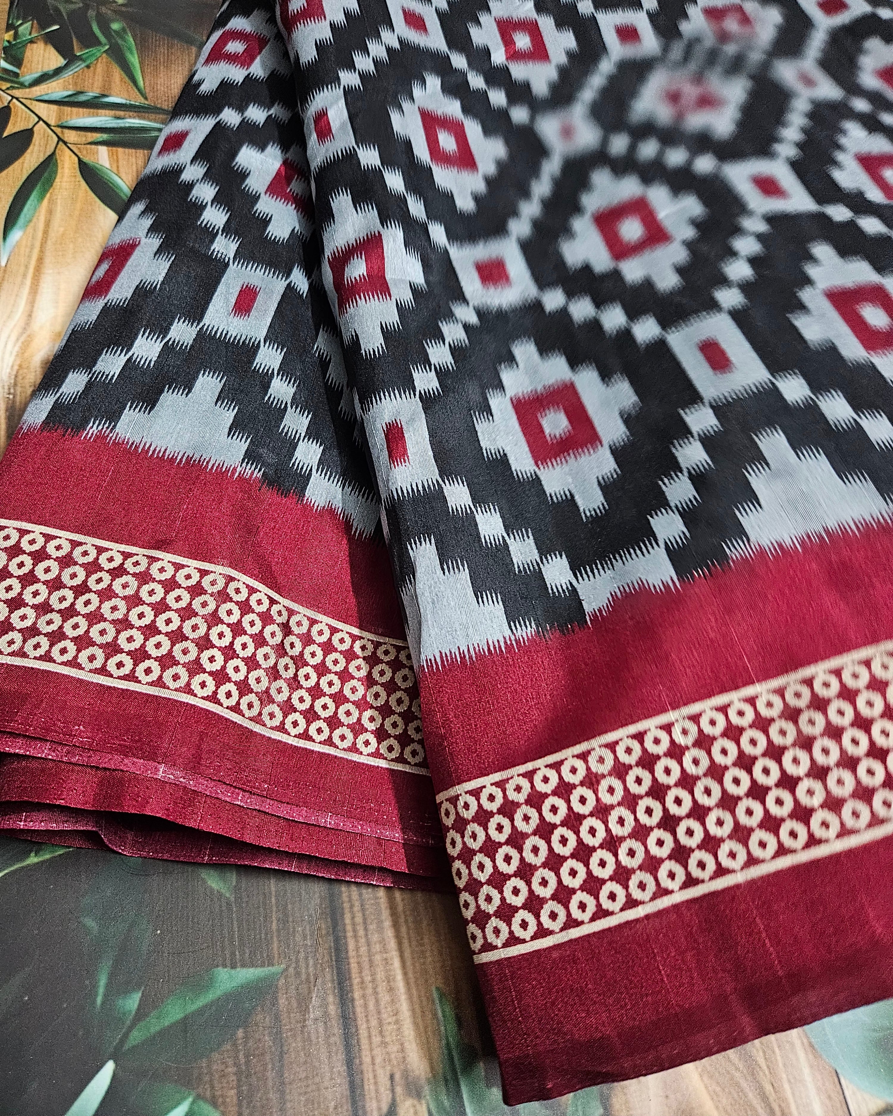 Bhagalpuri Tussar Silk Sarees - Ikkat print - ATB ✨️