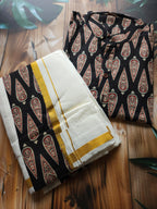 Men's Combo- Shirt + Mundu/ dhoti - Ajrakh - ATB