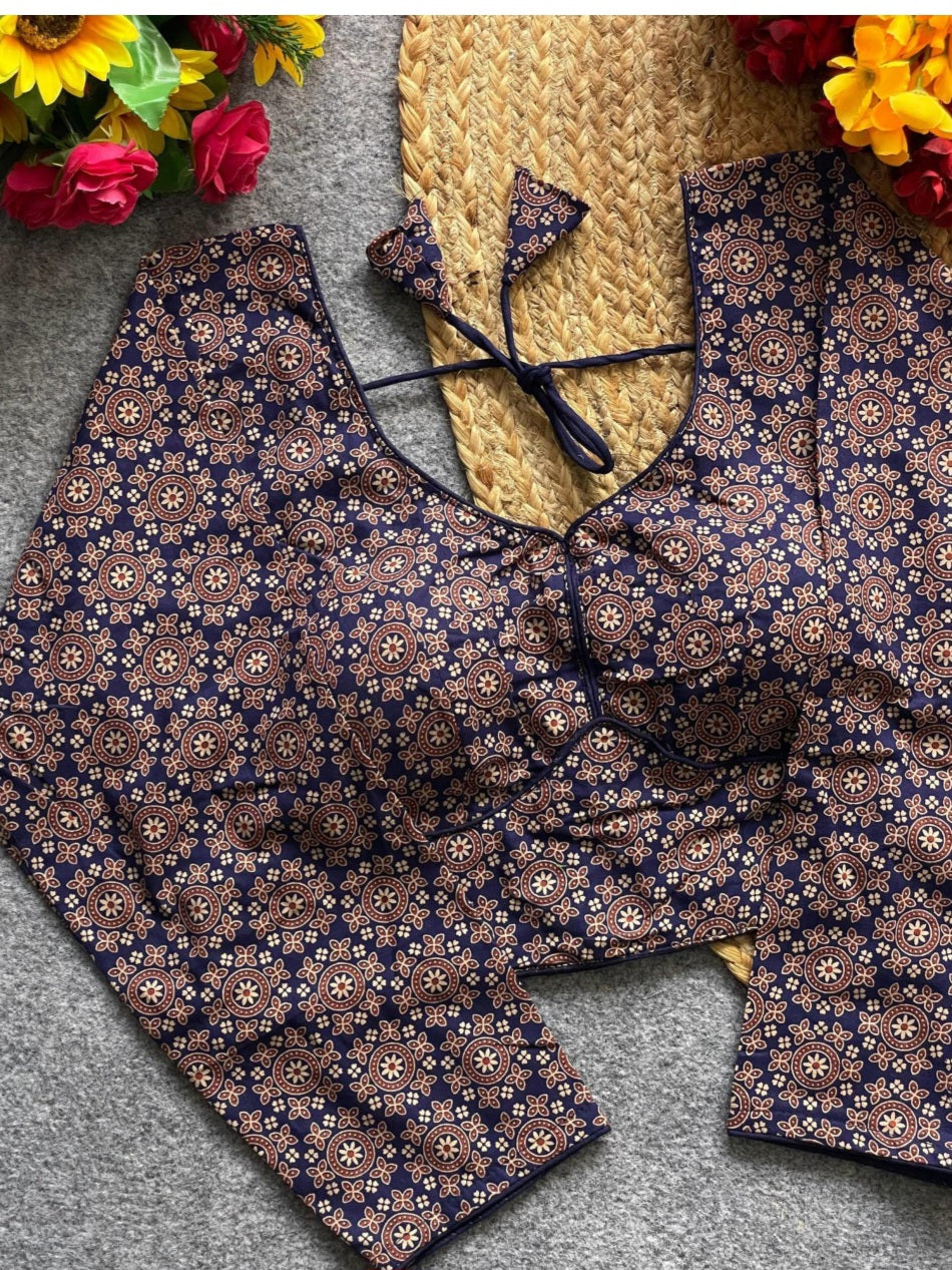 Readymade blouse - Ajrakh print