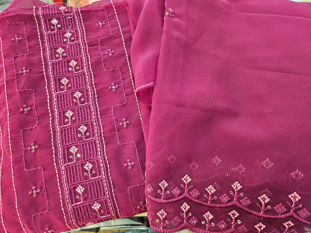 Georgette Embroidered Unstitched material